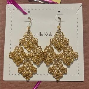 Stella & Dot Intricate Gold Earrings
